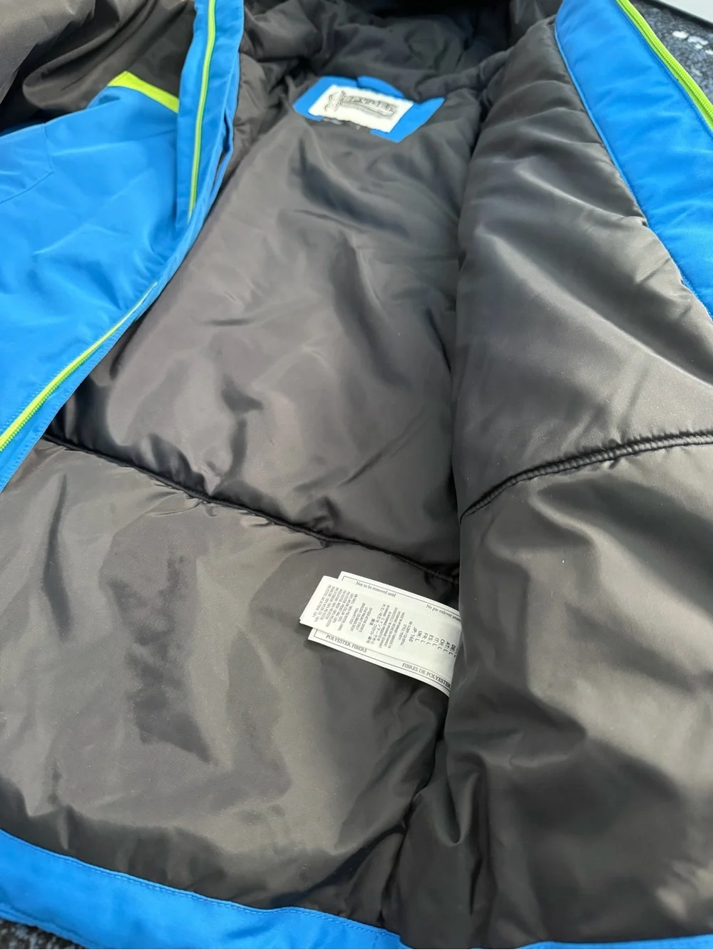 Spyder Boys Blue, Black & Lime Hooded Rain Jacket